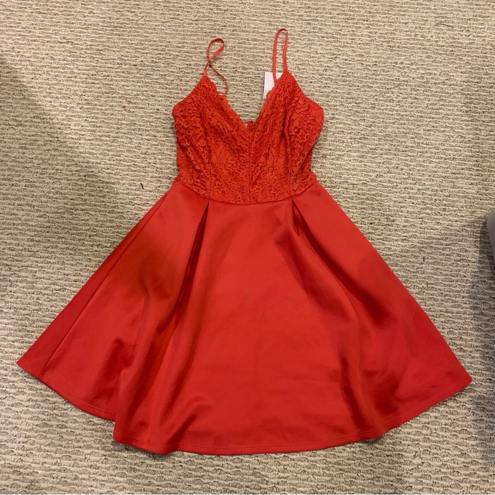 Charlotte Russe Coral Lace Mini Dress